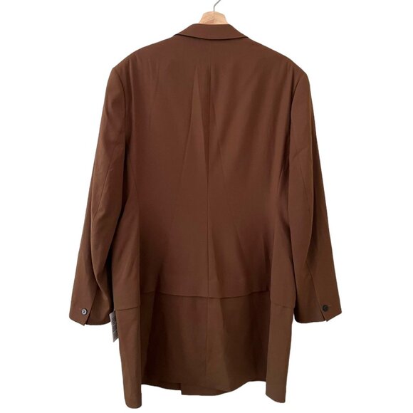Asos Mens Longline One Button Blazer Brown 46 Regular NWOT Preppy‎ Academia Fall - Picture 2 of 16